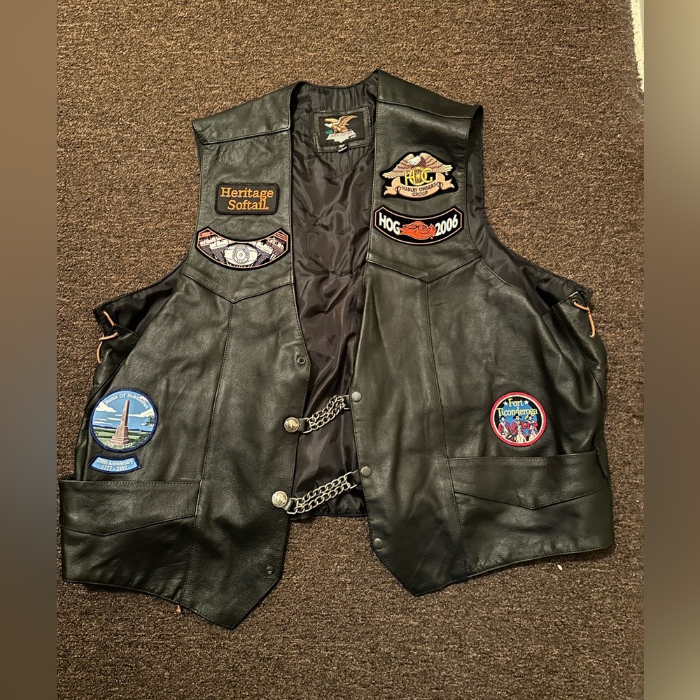 Jamin Leather Harley Davidson Vest Size 62